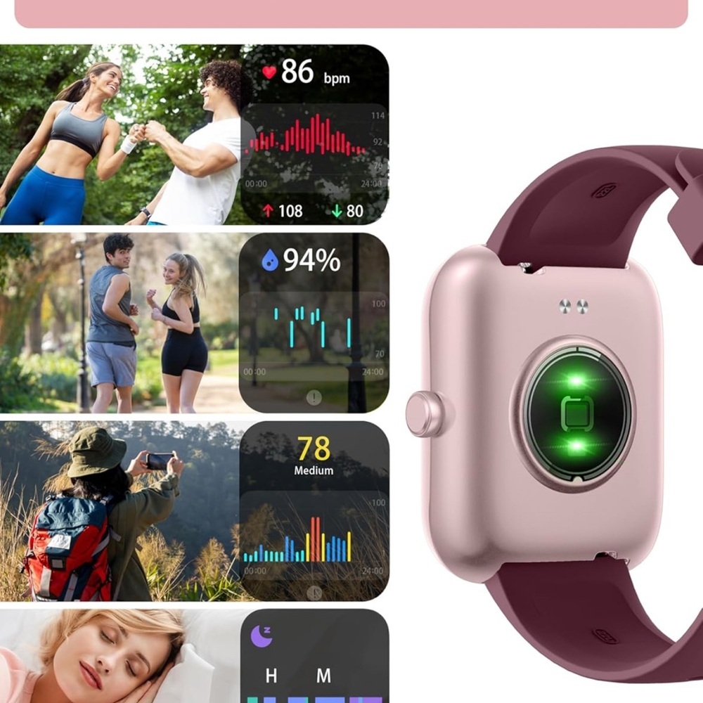 Rose Gold Smartwatch with 2 bands NWT - Picture 4 of 8